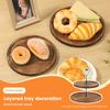 Wood Cupcake Stand Detachable 2 Tiers Round Tiered Cake Display Stand For Birthday Party Dessert Table Fruit Plate Display Tray