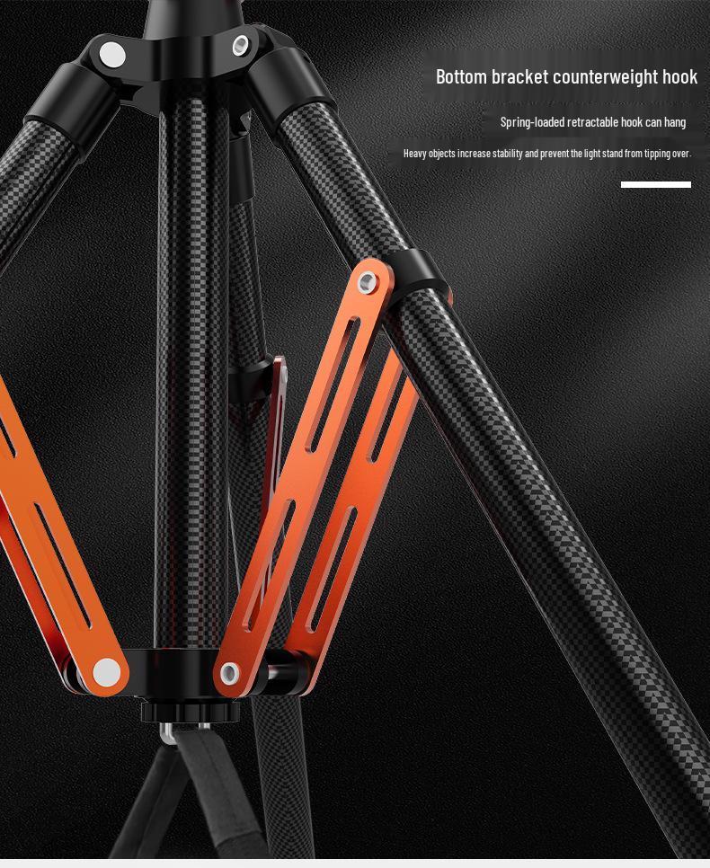 SL0288C Carbon Fiber Tripod: Portable Reverse-Fold Light Stand for Photography & Streaming