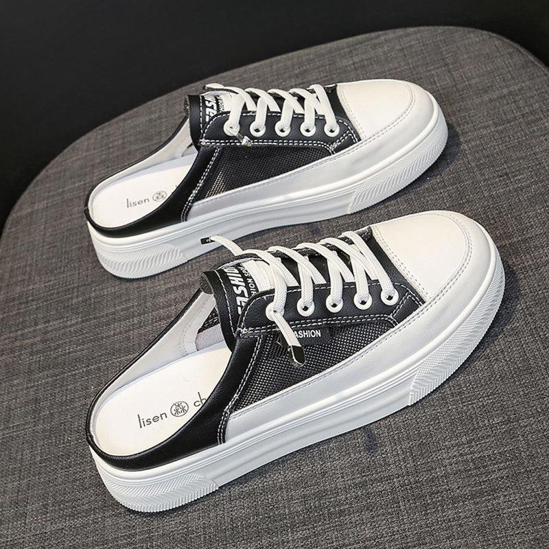 Nowe oddychające buty bez pięty, z płaskim zakryciem palców i pół-kapciem