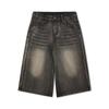 Gewaschene und getragene Jeans-Shorts für Herren, lockere, lässige Fünf-Punkt-Hose mit geradem Bein und über dem Knie, Vibe Tide Brand High Street, amerikanischer Stil