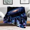 "Galactic Chess: Cosmic Board Game with Stars and Planets"Blanket Flannel Throw Blanket for Sofa, Bed, Travel, Camping, Office