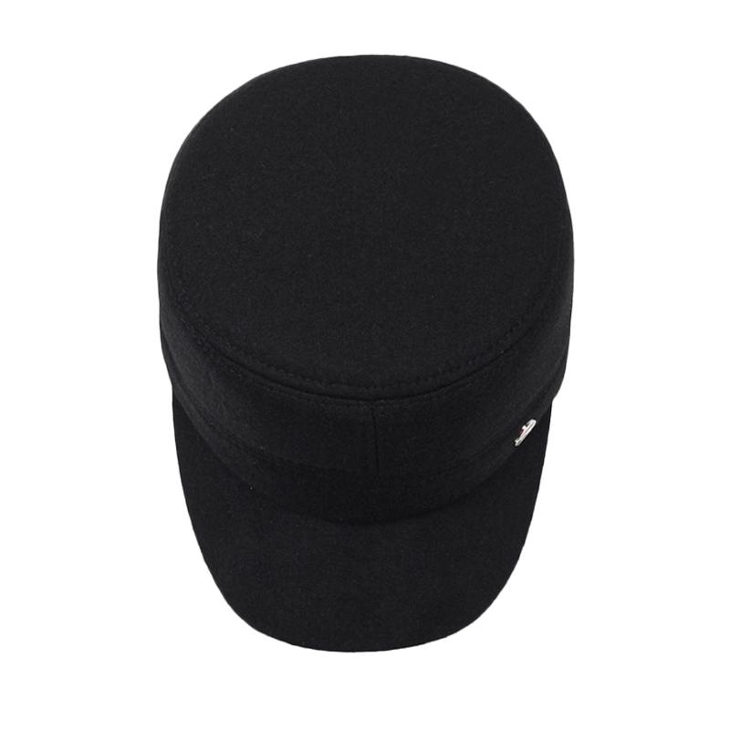 Autumn Winter Men's Hat Winter Cotton Ear Protection Wool Flat Cap Middle-Aged Old People's Hat Outdoor Warm Cap