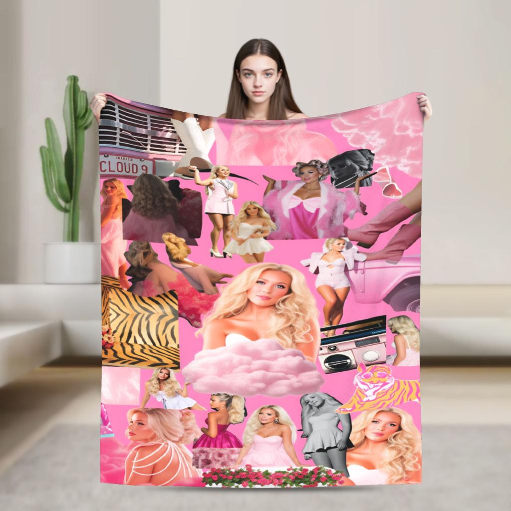 Megan Moroney Singer Cloud 9 Album Comfortable Blanket Pattern Throw Blanket Living Room Flannel Bedspread Sofa Bed Cover