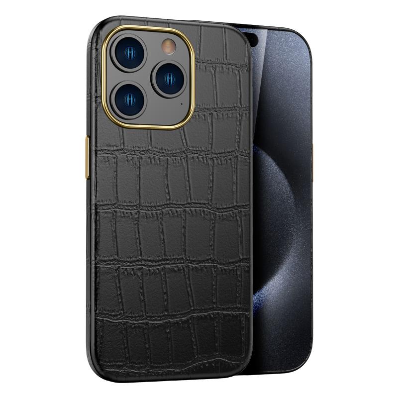 Genuine Cowhide Leather for Magsafe Phone Case for iPhone 15 14 Pro Max 15Pro 14Pro Full Protection Magnetic Back Cover