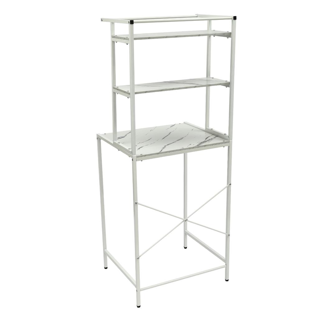 Washer and Dryer Storage Shelf 3-Tier Organizer Rack (Each Tier Load 22lbs) Balcony Towel Rack for Bathrooms Laundry Rooms