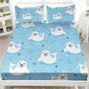 Cartoon Animal Sea Lion Pattern Bed Hat Four-Piece Bedding Set Bedroom Dormitory Bedding Decoration