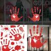 62KD Halloween Bloody Hand Print Window Clings Stickers Party Decorations Prop Sheet