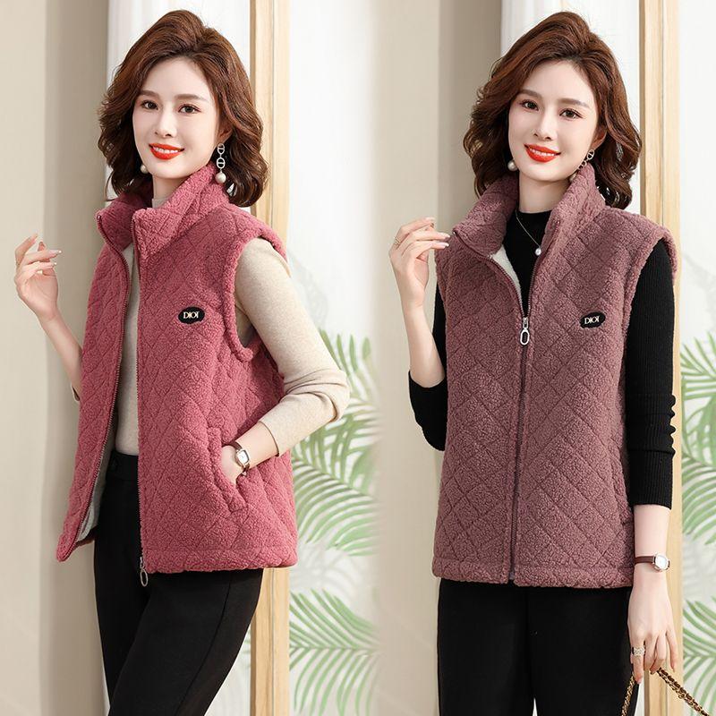 Autumn Lamb Wool Vest Women's Winter Clothing Thickened Granular Wool Vest