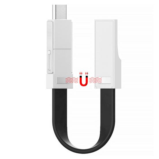3-in-1 Kette Micro USB Magnetisch Schlüssel Typ-C Daten Ladekabel