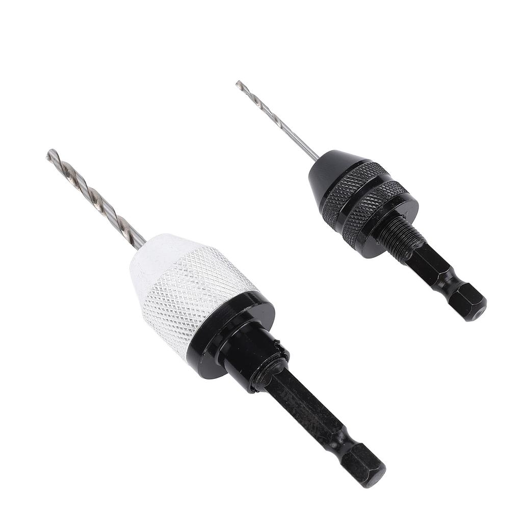 2PCS Keyless Drill Chucks with 10PCS Bits 1/4 Inch Hex Shank Drill Chuck Fast Change Converter Exten