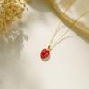 Naszyjnik z truskawką ze srebra sterlingowego s925: Modny Damski Wisiorek z Owocami Epoksydowymi