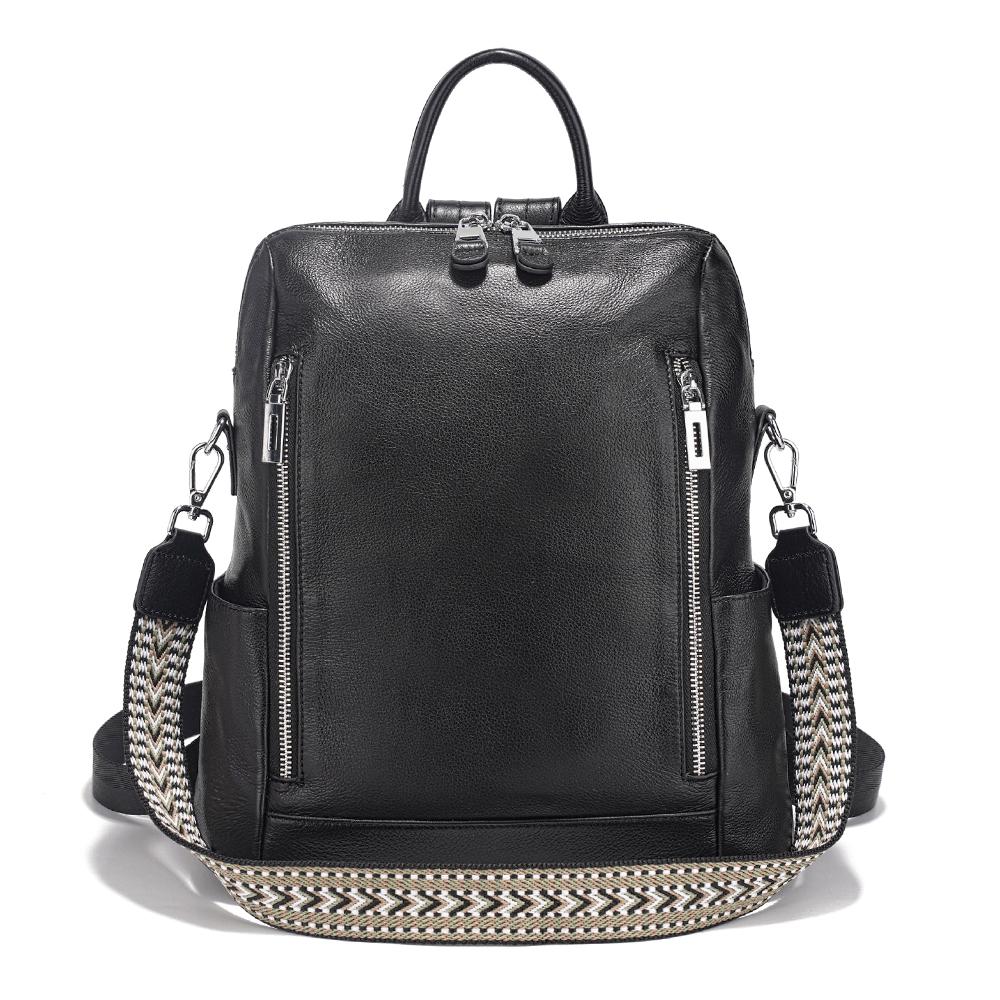 Zency Fashion Genuine Leather Backpack Multi-pocket Design Travel Convertible Shoulder Bag 7479₽