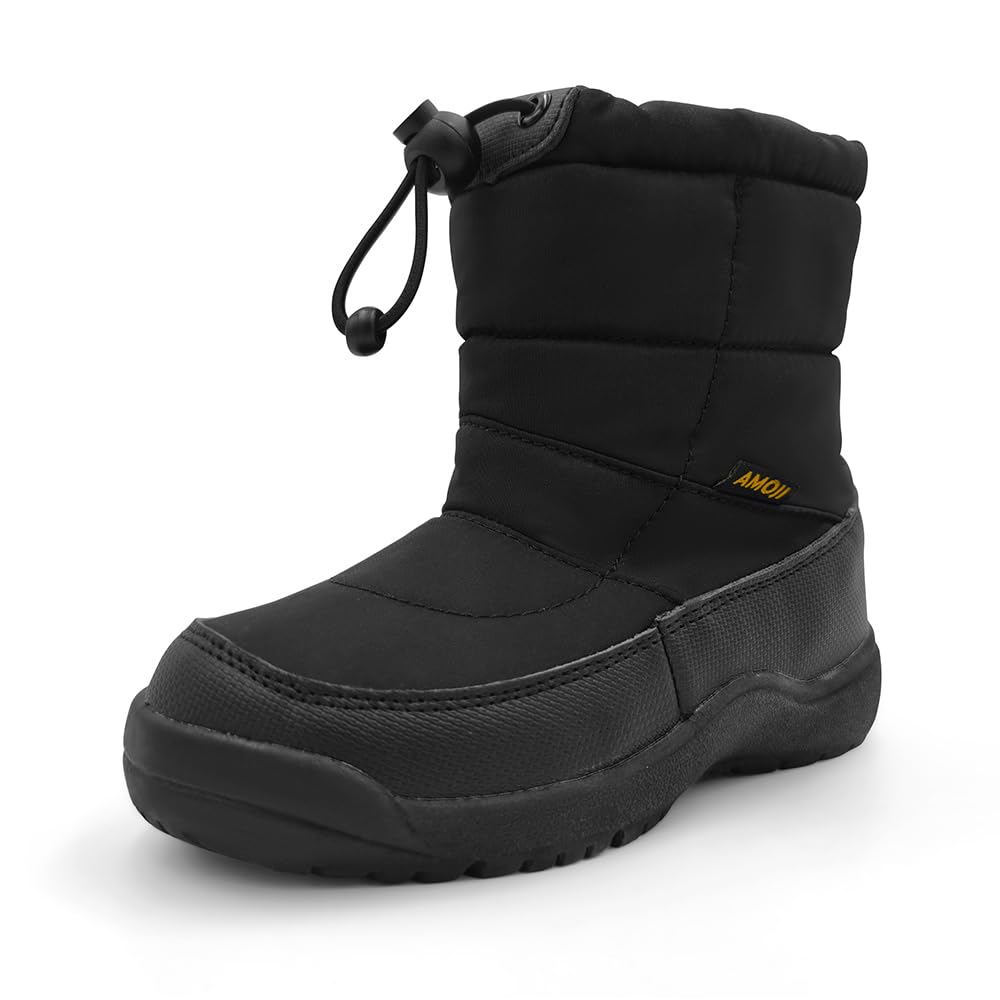 Amozi Snow Ski and Winter Warm Boa Size KB804 Kids' Boots, Boys' Snowshoes, Boots, Girls' Boys' Boots, 23.0cm, Black,