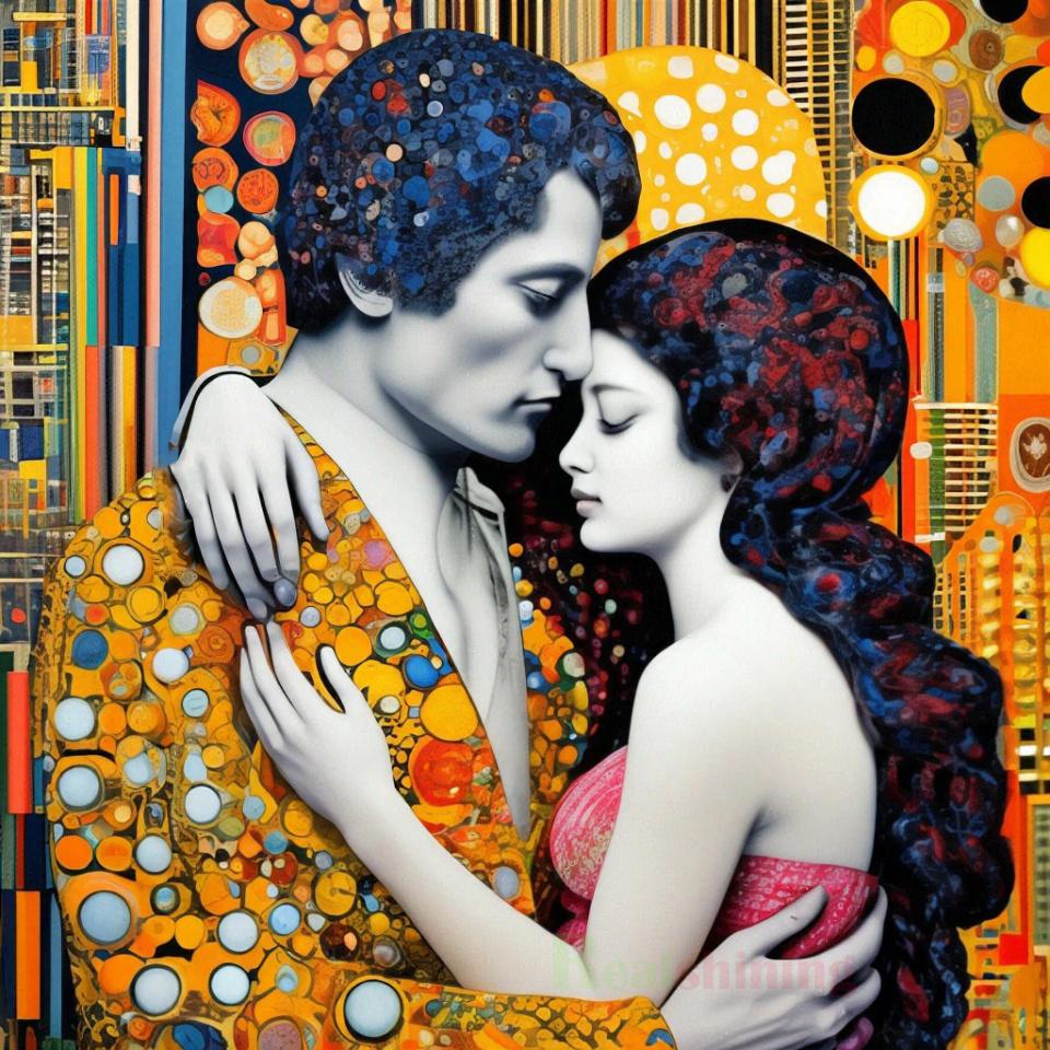 Gustav Climt Schönheit 5D DIY Diamantmalerei Neu 2024 Mädchen mit goldenem Haar Voll Quadratisch Rund Diamant Mosaik Stickerei Wanddeko