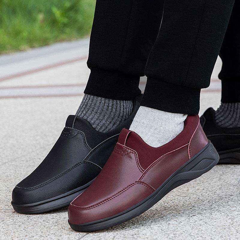 Fashion Spring Autumn Women's Fashion Pumps Shoes Male And Female Couples Genuine Leather Wedge Single Casual Shoes Mother Flat Shoes