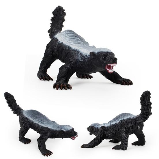 Honey Badger Figurine Realistic Simulation Wild Animal PVC Miniature Honey Badger Educational Toy for Kids