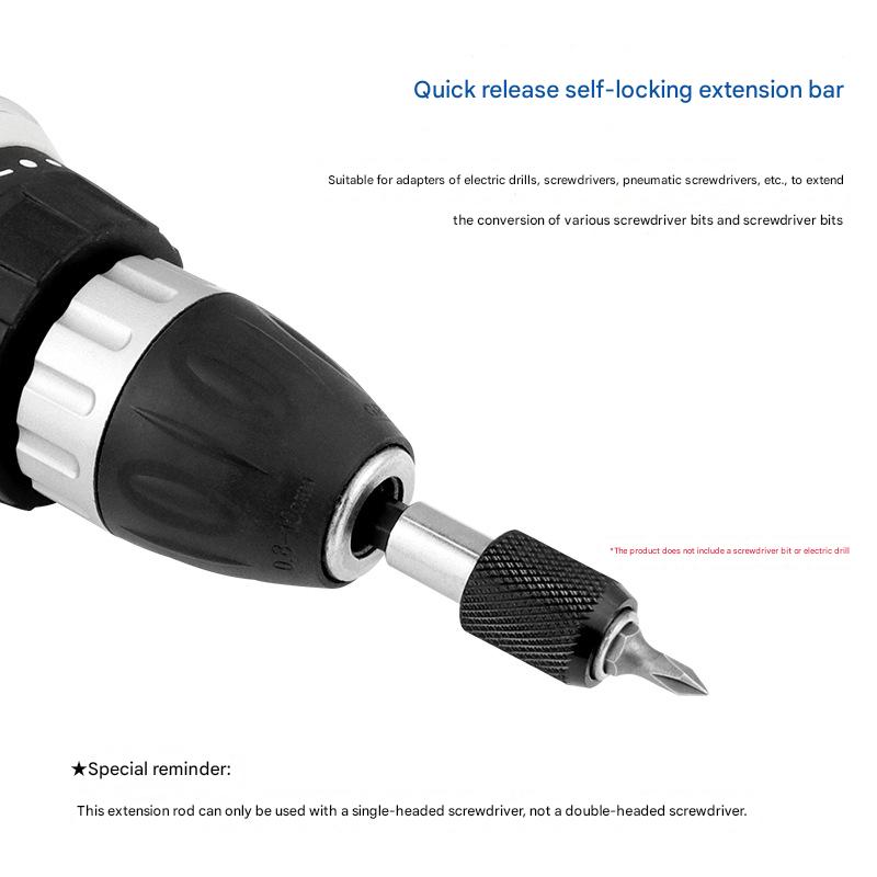 3PC Hexagonal Quick Release Self-locking Extension Rod Electric Drill Driver Quick Transfer Rod Screwdriver Extension Rod Tool