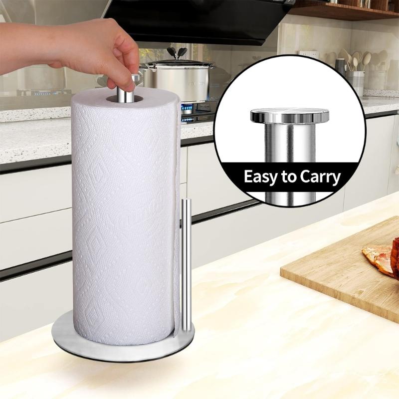 Modern Stainless Steel Paper Towel Holder for Kitchen and Bathroom Easyly To Install and Clean Hygienic Surfaces