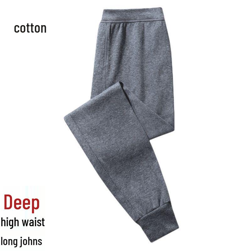 Pantaloni Termici da Uomo a Vita Alta in Puro Cotone - Taglie Forti, Calore Autunno/Inverno, Abbigliamento per la Casa, Monostrato.