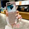 Tide Brand Glitter Is Suitable for Galaxy Samsung Zflip7 Mobile Phone Case Zflip5 Folding Screen Lanyard Anti-drop Protective Case