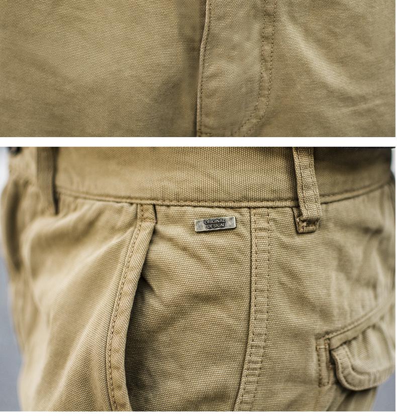 2025 Summer Men's Multi-Pocket Cargo Shorts - Trendy Japanese Style, Versatile Mid-Length Casual Outerwear