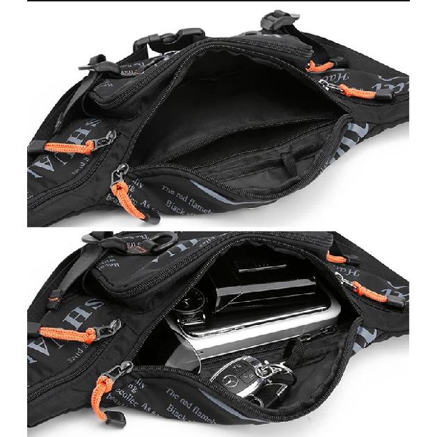 Marsupio da Uomo Cintura Borsa da Corsa Nylon Impermeabile Multiuso Viaggio Sport Maschile Monospalla Petto Marsupio Hip Bag
