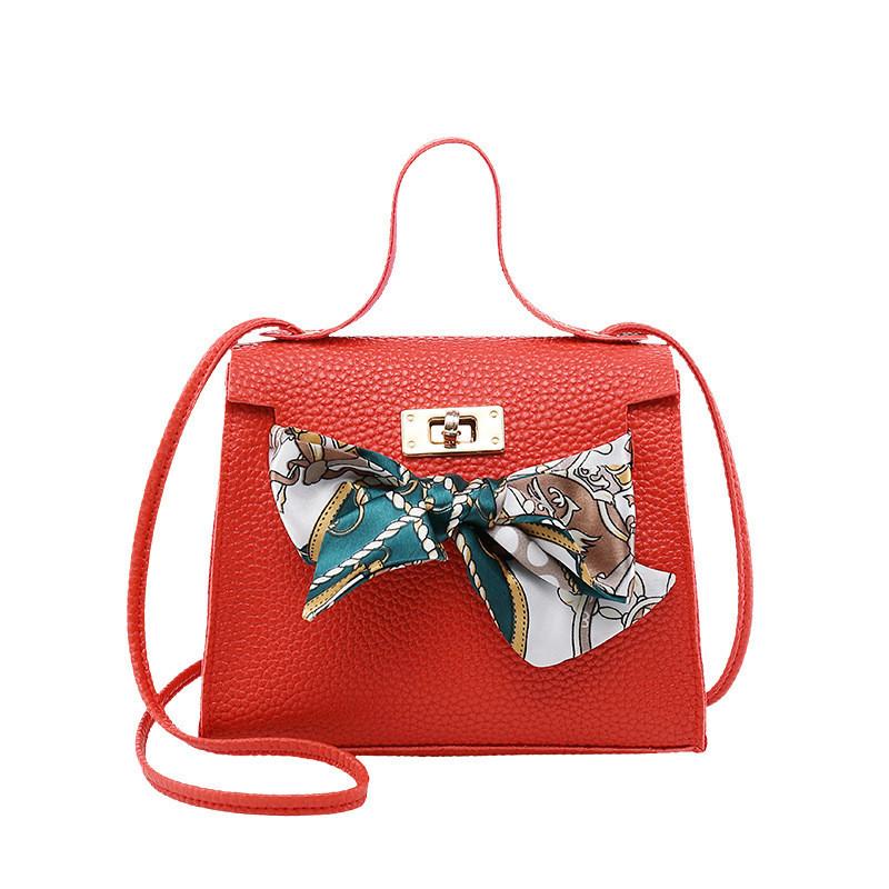 Women Handbags 2021 Pu Butterfly Scarf Cross-border Style Shoulder Bag Red Black Pink Brown Grey красный