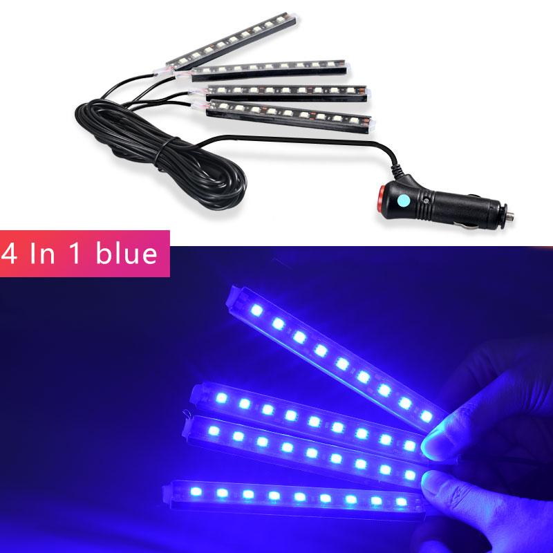 Led Bar Car Interior Backlight Ambient Mood Foot Light With Cigarette Lighter Decorative Atmosphere Lamp Auto Accessories