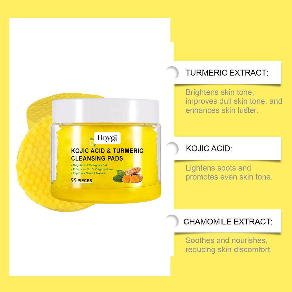 Turmeric Cleansing Exfoliation of Dead Light Beige Pad,Gentle Cleansing,Brighten Light Beige Care,Containing Turmeric,Kojic Acid and Chamomile Extract