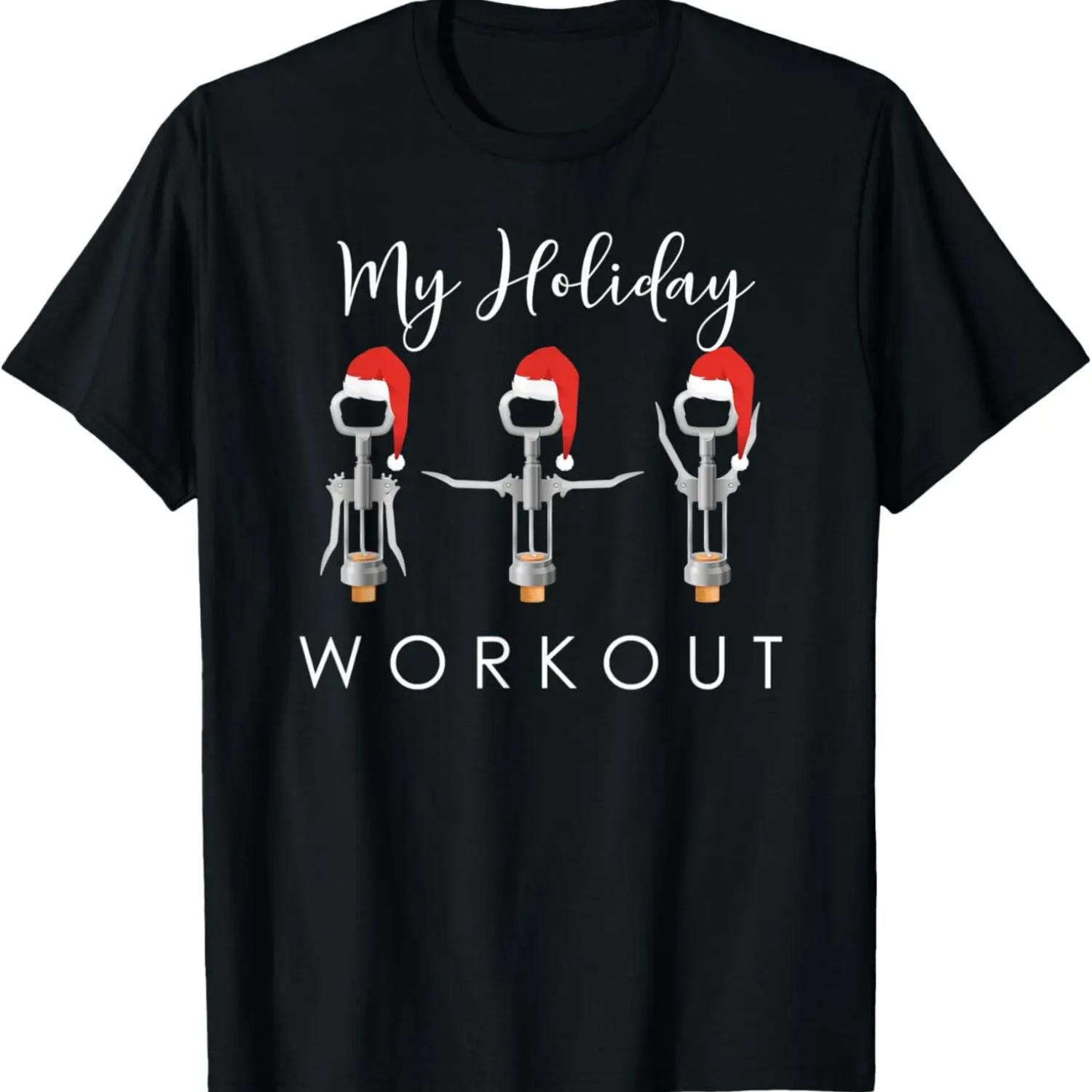 My Holiday Workout _ Funny Christmas T-Shirt S чёрный