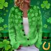 LXF-YK52 Crew Neck Cardigan St. Patrick's 3D Printed Sweater New Knitted European beautiful woman
