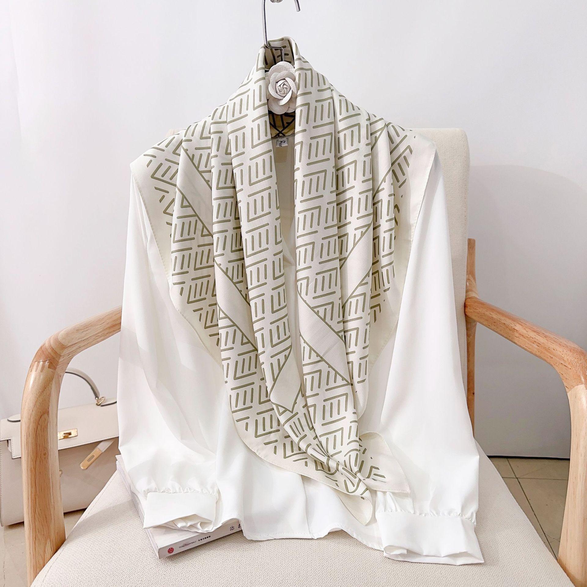 

90 см квадратный большой квадратный шарф Four Seasons, роскошная декоративная рубашка, профессиональный платок, повязка на голову, солнцезащитный платок 90*90