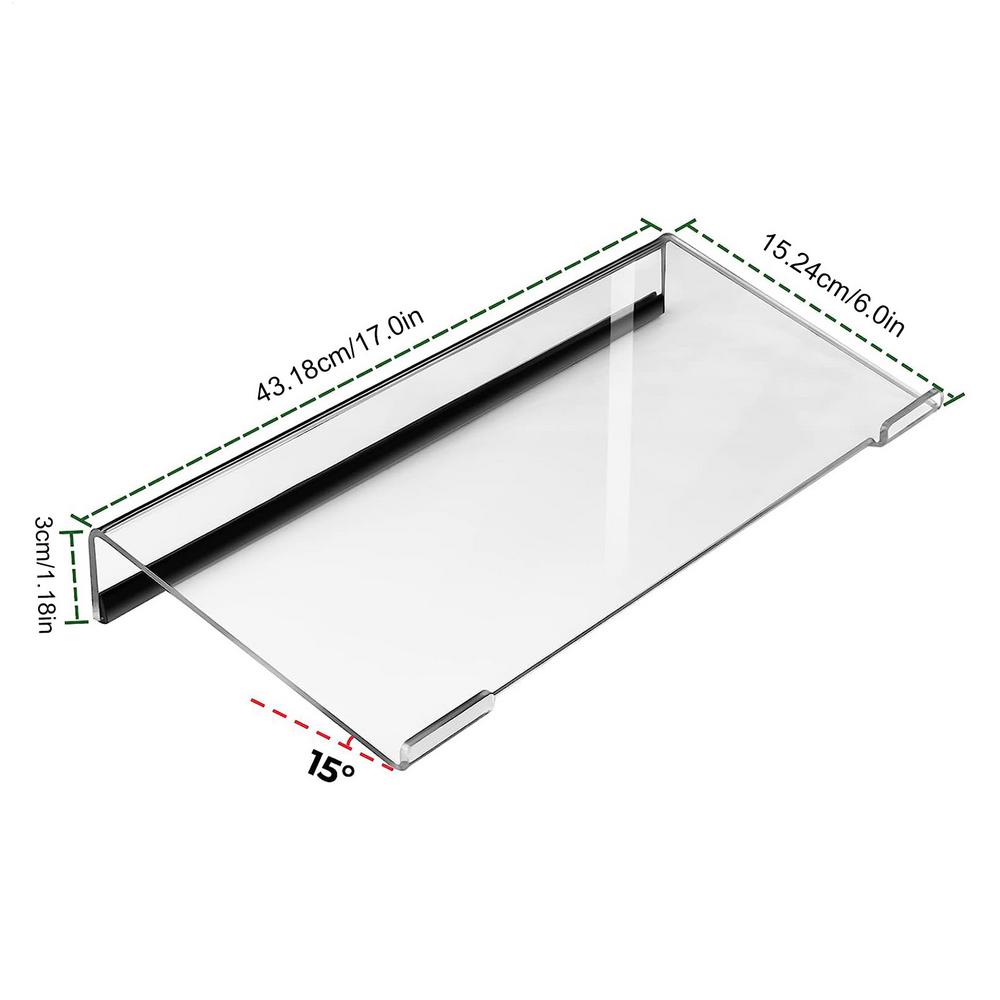 

Tilted Computer Keyboard Stand, Clear Acrylic Keyboard Tray Holder for Easy Ergonomic Typing, Keyboard Riser for Office Desktop