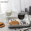 KEMORELA 1/2PCS Double Wall Coffee Cup With Handle Clear Glass Coffee Cup for Ice Coffee Tea Cup Latte Drink Heat Resistant Mugs