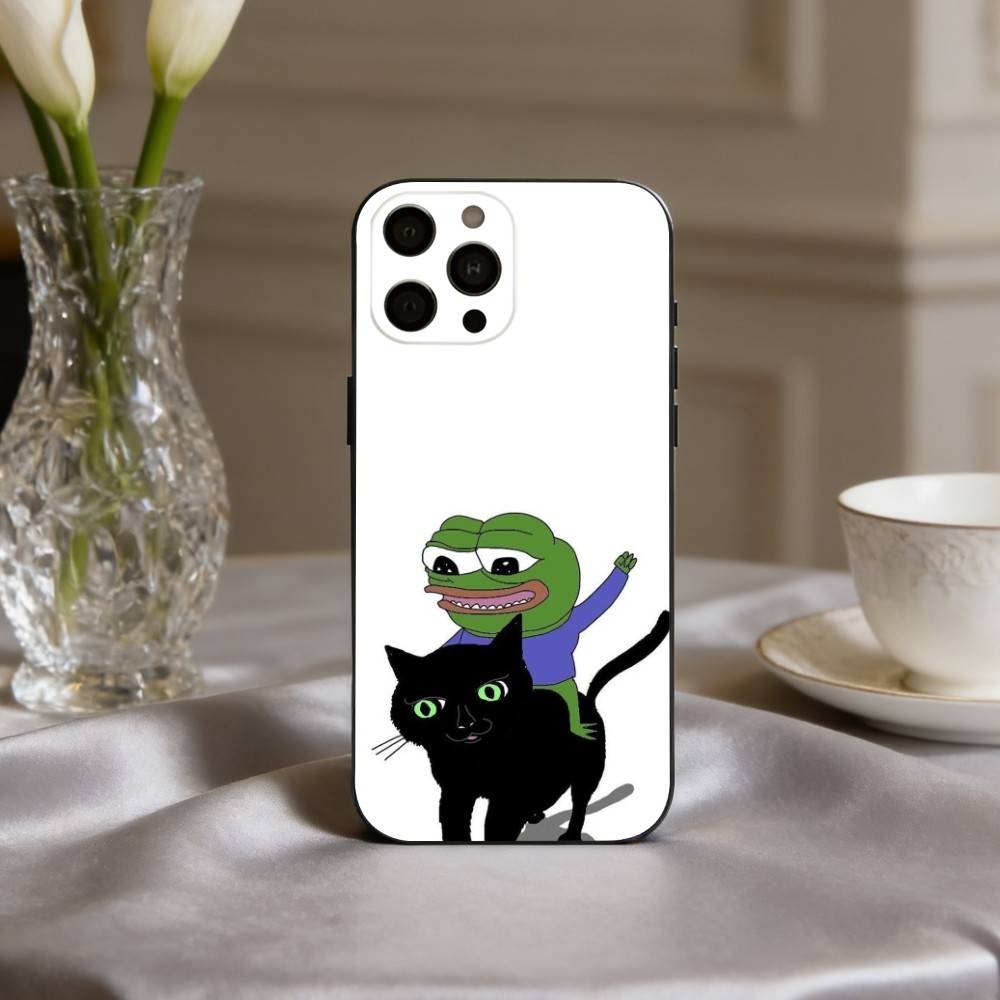Funny P-Pepe the F-Frog  Phone Case For iPhone 17pro, 16,15,14,13,12,11 X XR Plus,Others Soft Black Cover