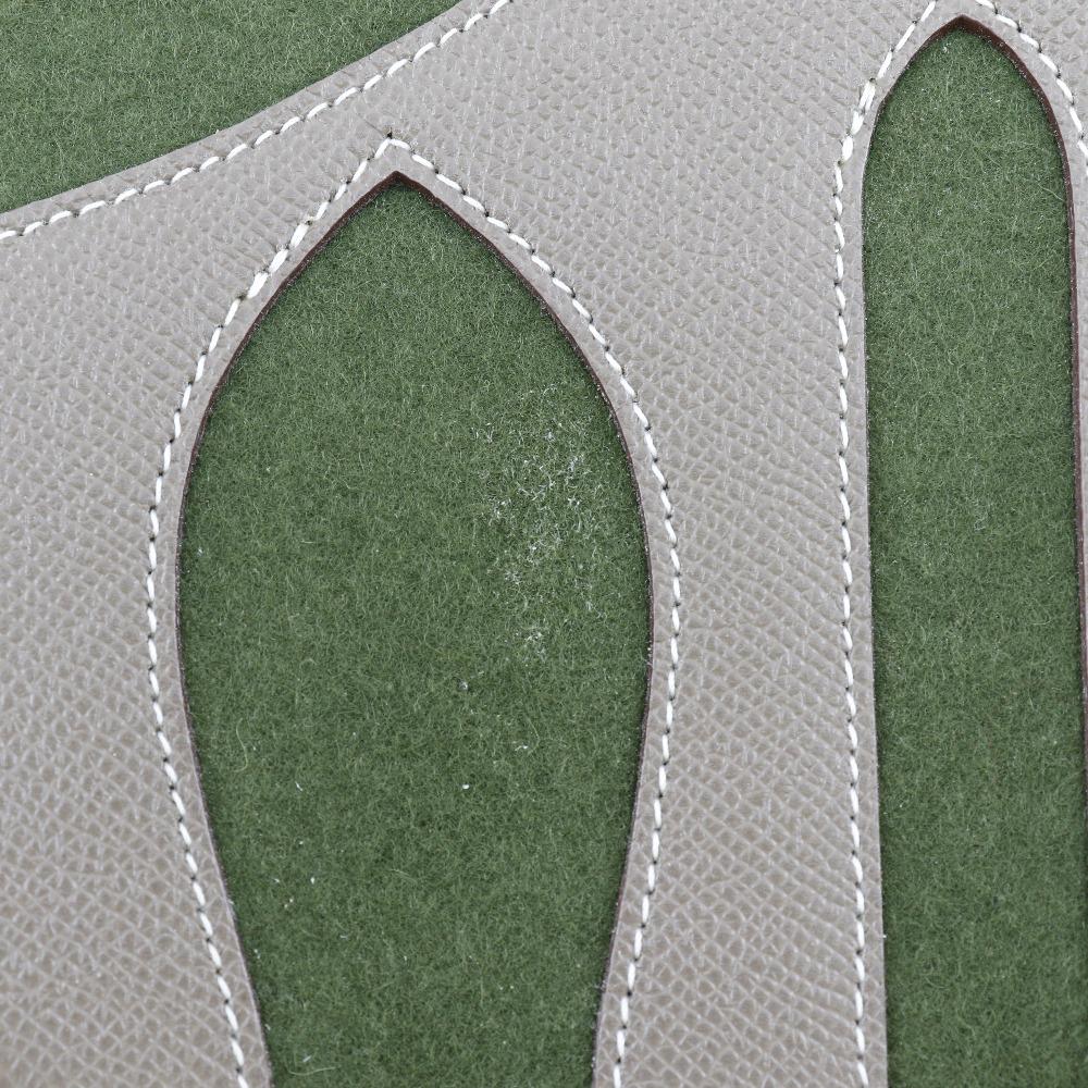 HERMES Petit Ash Tote Bag Etope Green / Brown Epsom/felt unisex Used