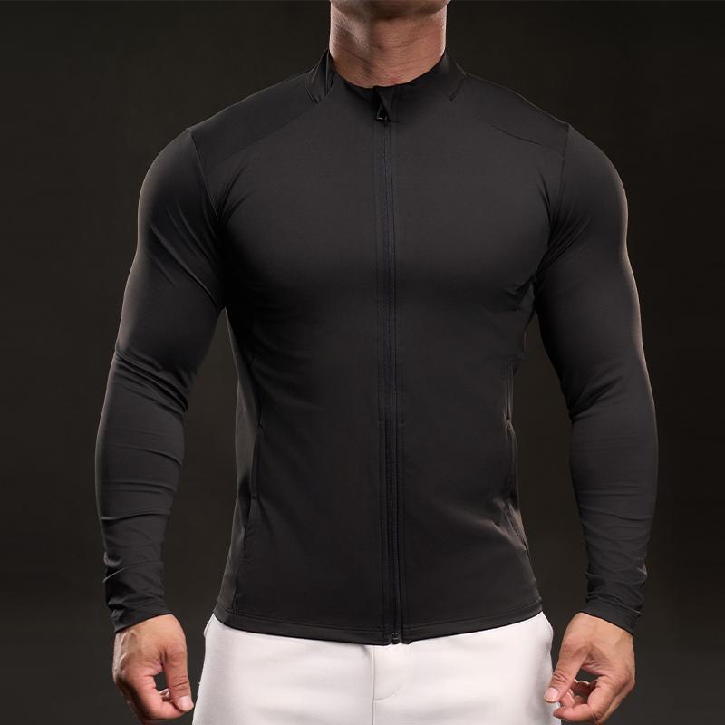 6142188 New Quick-dry Ice Silk Long-sleeved T-shirt Men's Casual Sports Stretch Fitness Outdoor Top