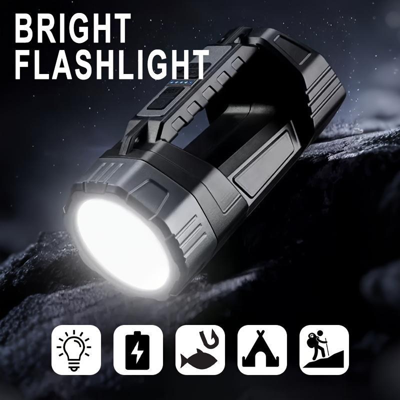 Solar LED Flashlight, Rechargeable Torch with Digital Power Indicator, Portable Light for Camping, Hiking, Home and Emergency Use