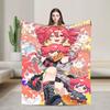 Teto Kasane Chibi Cartoon Anime Blanket  Warm Novelty Plush Throw Blanket For Couch Chair Sofa Bed Flannel Bedspread Bed Cover