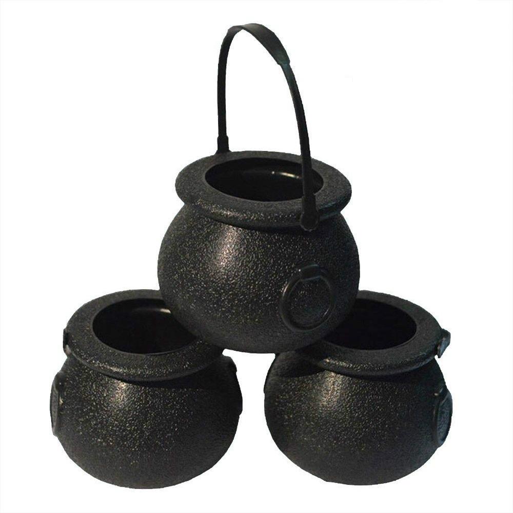 1 Pcs Halloween Candy Pot Halloween Cauldron Novelty Halloween Bucket Ornament Skull Witch Toy