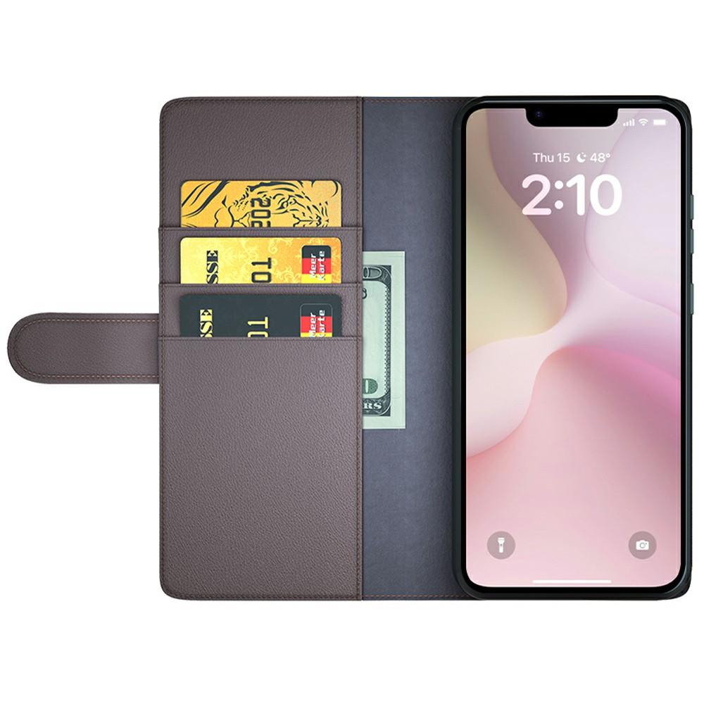 

For iPhone 16e Phone Cases Genuine Split Leather Wallet Mobile Cover Stand Blue