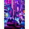 Future Cyberpunk City Poster Punk Style Night City Street Scenery Canvas  Wall  Picture for Living Room Decor Cuadro