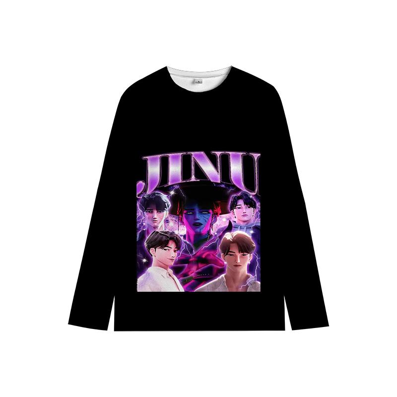 KPop Lovci démonů Dlouhý rukáv Huntrix Dívka Saja Chlapci Děti Dětská Mikina s kulatým výstřihem Zoey Rumi Mira Univerzální Dětské oblečení