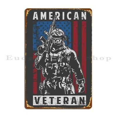 American Veteran Soldier Metal Sign Printing Designer Decoration Personalized Mural Tin Sign Poster