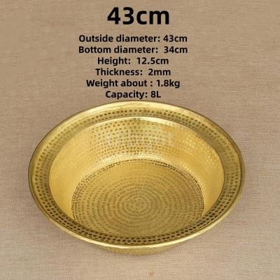 Elegant Handmade big Copper Basin Pure Thick Copper Pot Upscale Decorative Gift for Luxury Wash Basket round deep Cleaning basin