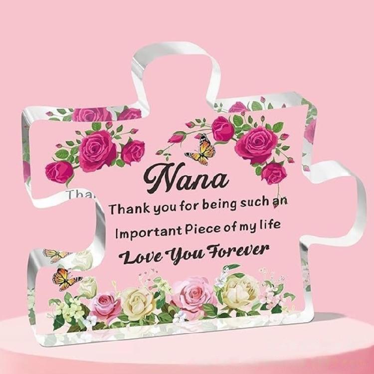 Mothers Day Gifts for Mom Unique Mom Birthday Gifts Engraved Acrylic Block Puzzles Piece Desk Ornament Gift for Mother