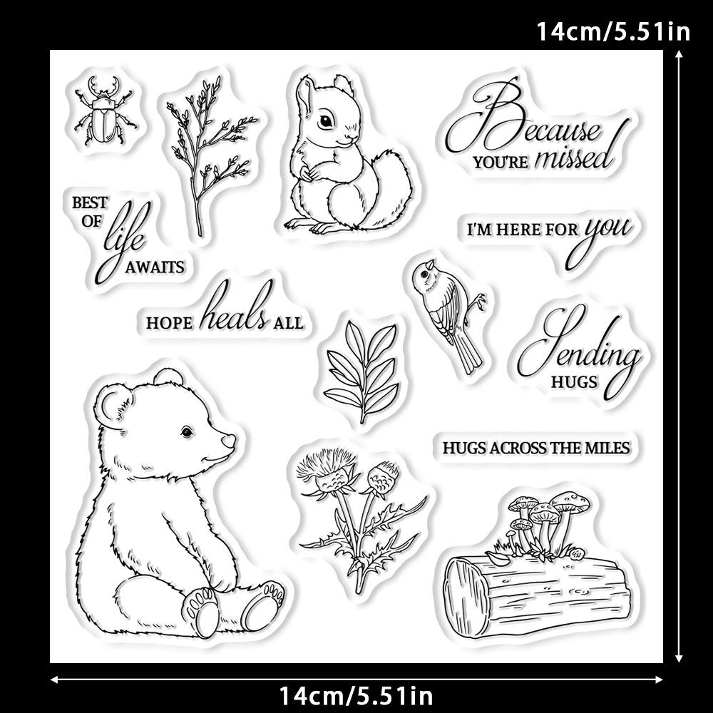 Handmade Forest Animal Silicone Stamps & Metal Dies for Journaling and Card Decoration