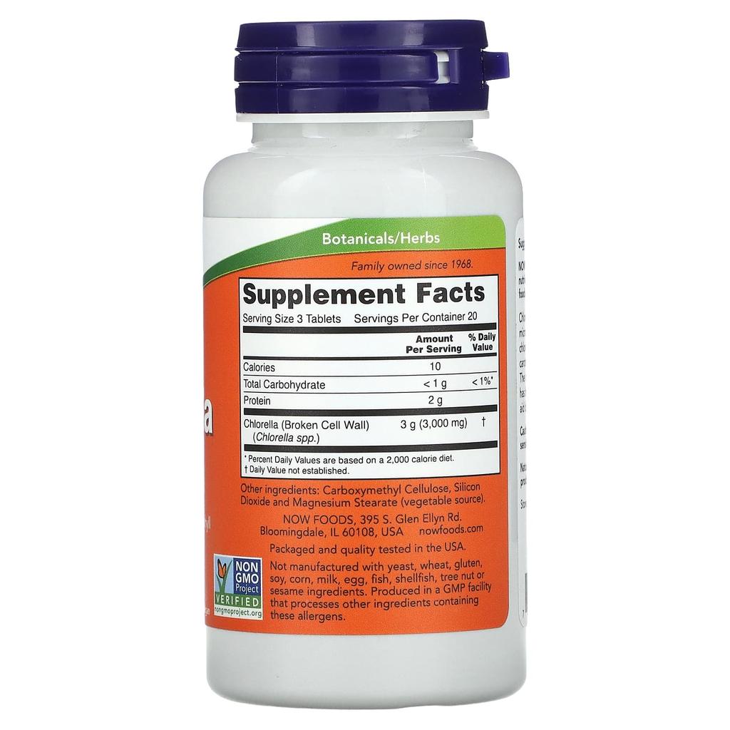 NOW Foods, Chlorella, 1.000 mg, 60 Tabletten