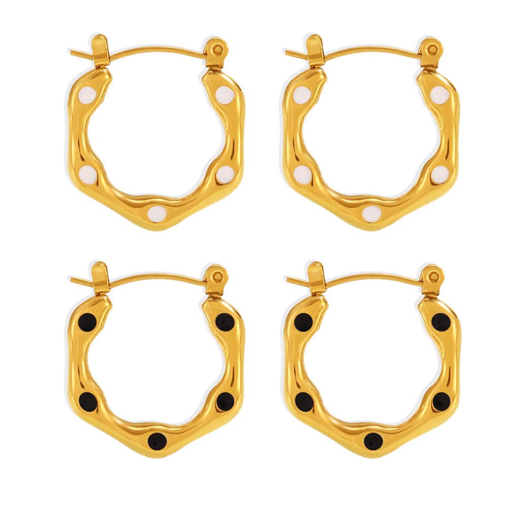 Gold-Plated Titanium U-Shaped Drip Oil Ear Cuffs - European & American Style Earrings for Women