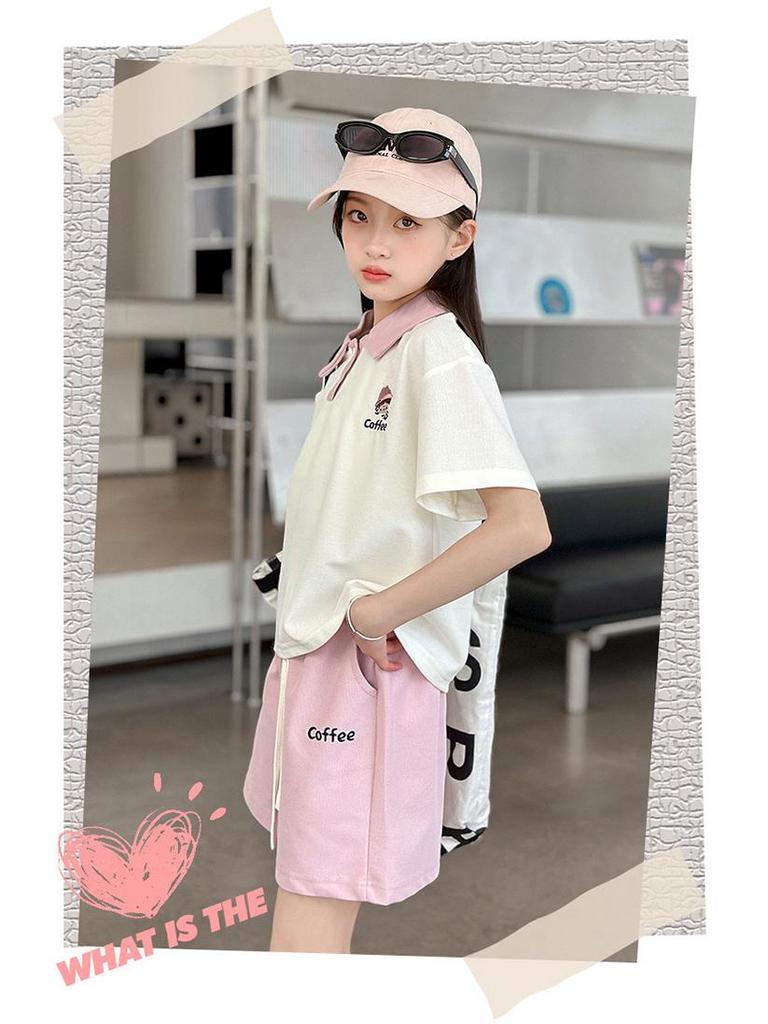 Girls' Academy Style Polo & Shorts Two-Piece Set
